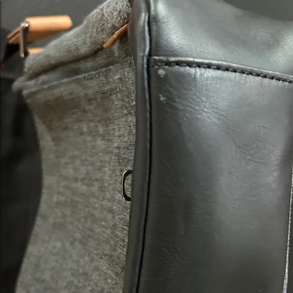 EUC Fossil Gray and Tan Messenger Bag holds laptop. - Picture 15 of 16